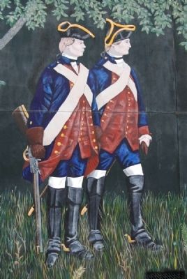 Saluda Old Town Treaty, July 2, 1755 Mural - Redcoats image. Click for full size.