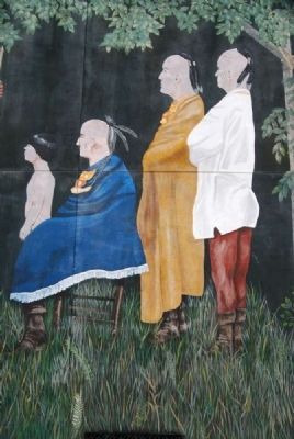 Saluda Old Town Treaty, July 2, 1755 Mural - Child Witness and Cherokee Chiefs image. Click for full size.