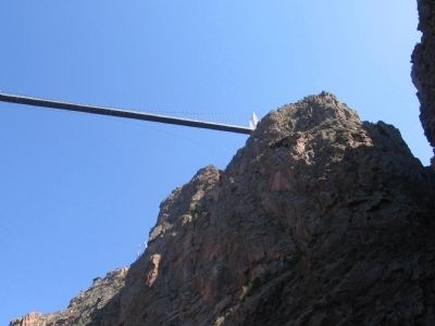 Royal Gorge Bridge from below. Click for full size. Royal Gorge Bridge from below image. Click for full size.