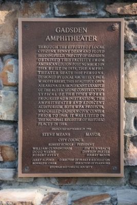 Gadsden Amphitheater Marker image. Click for full size.