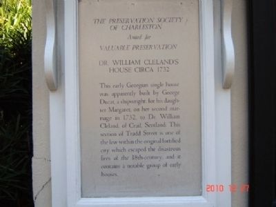 Dr. William Cleland's House Marker image. Click for full size.