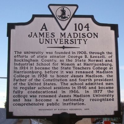 James Madison University Marker image. Click for full size.