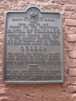 Territorial Capital of Colorado Marker image. Click for full size.