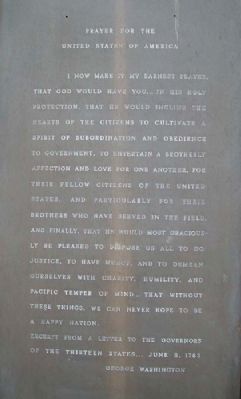 Washington Prayer on Burholme Memorial for Peace. Click for full size. Washington Prayer on Burholme Memorial for Peace image. Click for full size.