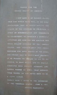 Washington Prayer on Burholme Memorial for Peace image. Click for full size.