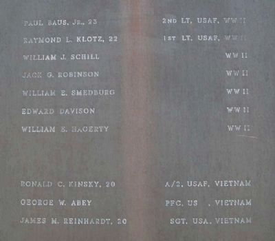 USAF Panel on Burholme Memorial for Peace image. Click for full size.