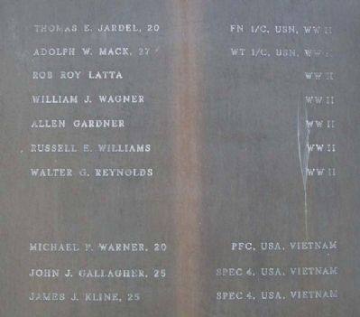 Navy Panel on Burholme Memorial for Peace. Click for full size. Navy Panel on Burholme Memorial for Peace image. Click for full size.