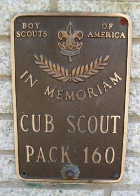 Cub Pack 160 Marker on Burholme Memorial image. Click for full size.