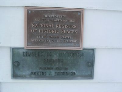 Charleston Baptist Church NRHP and Charleston Historical Society Plaques image. Click for full size.