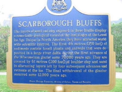 Scarborough Bluffs Marker. Click for full size. Scarborough Bluffs Marker image. Click for full size.