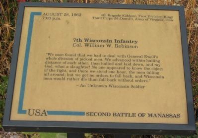 7th Wisconsin Infantry Marker image. Click for full size.