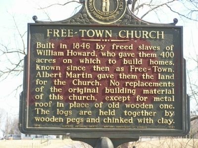 Free-Town Church Marker. Click for full size. Free-Town Church Marker image. Click for full size.