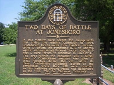 Two Days of Battle at Jonesboro Marker image. Click for full size.