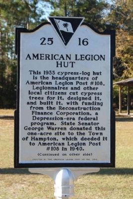 American Legion Hut Marker image. Click for full size.