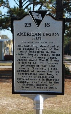 American Legion Hut Marker, reverse side image. Click for full size.