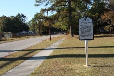 American Legion Hut Marker, seen looking northwest along Jackson Avenue image. Click for full size.