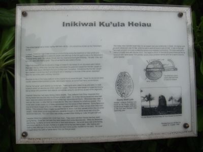 Inikiwai Ku'ula Heiau Marker image. Click for full size.