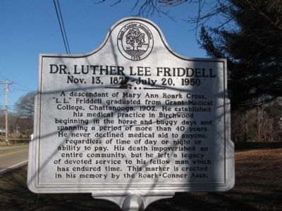 Dr. Luther Lee Friddell Marker image. Click for full size.