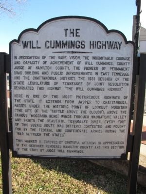 The Will Cummings Highway Marker image. Click for full size.