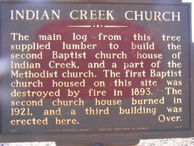 Indian Creek Church Marker (original version) image. Click for full size.