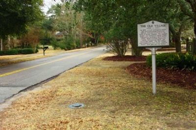 The Old Village Marker, looking southeast along Royall Avenue image. Click for full size.