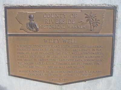 Wiley Well Marker image. Click for full size.