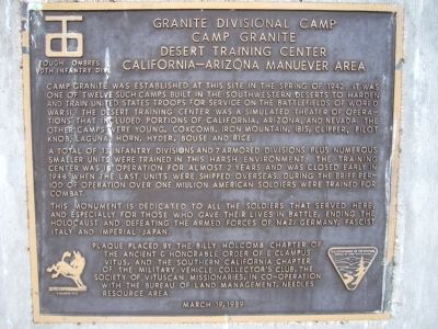 Granite Divisional Camp Marker. Click for full size. Granite Divisional Camp Marker image. Click for full size.