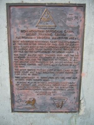 Original Iron Mountain Divisional Camp Marker that was stolen. image. Click for full size.