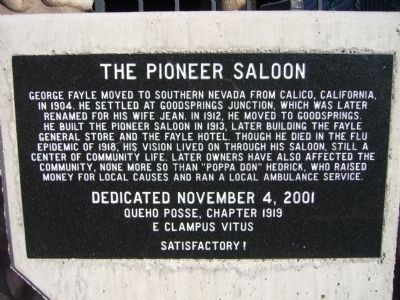 The Pioneer Saloon Marker image. Click for full size.