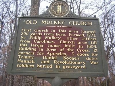 Old Mulkey Church Marker. Click for full size. Old Mulkey Church Marker image. Click for full size.