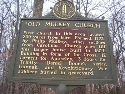 Old Mulkey Church Marker image. Click for full size.