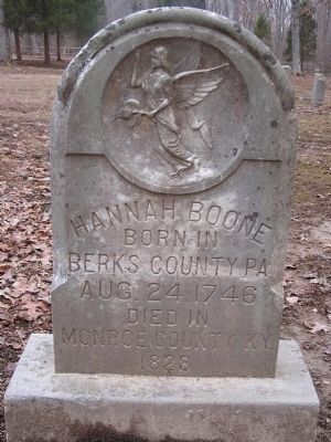 Hannah Boone Pennington Headstone image. Click for full size.