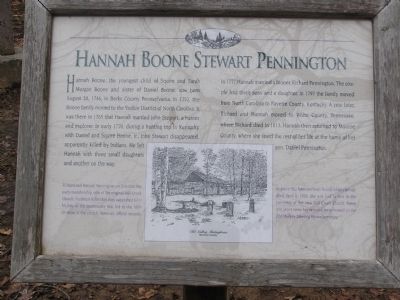 Hannah Boone Pennington Informational Marker image. Click for full size.