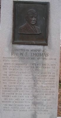 Rev. W. E. Thomas Marker image. Click for full size.