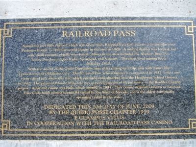 Railroad Pass Marker. Click for full size. Railroad Pass Marker image. Click for full size.