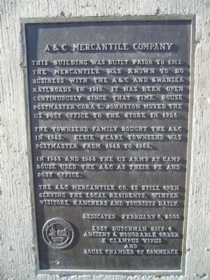 A & C Mercantile Company Marker image. Click for full size.