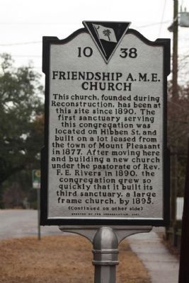 Friendship A.M.E. Church Marker image. Click for full size.