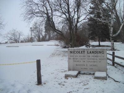 Nicolet Landing Marker and park image. Click for full size.