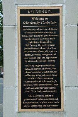Schenectady's Little Italy Marker image. Click for full size.
