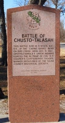 Battle of Chusto-Talasah Marker image. Click for full size.