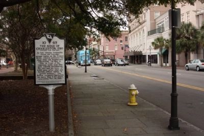 The Siege of Charleston, 1780 Marker, looking south on King Street image. Click for full size.