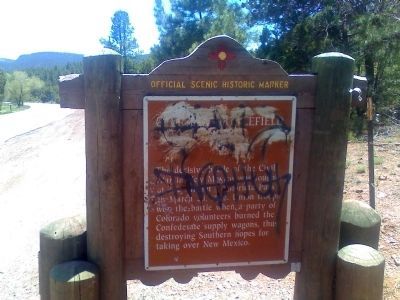 Glorieta Pass Battlefield Marker. Click for full size. Glorieta Pass Battlefield Marker image. Click for full size.