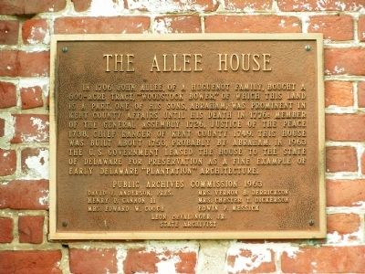 Allee House Marker image. Click for full size.