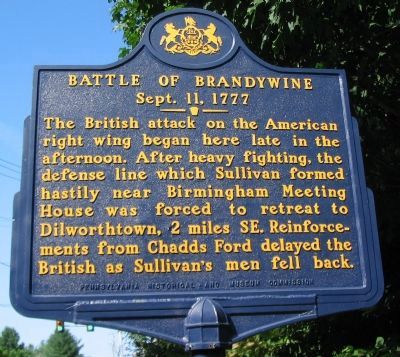 Battle of Brandywine Marker. Click for full size. Battle of Brandywine Marker image. Click for full size.