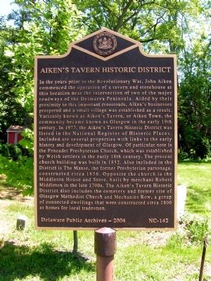 Aiken's Tavern Historic District Marker image. Click for full size.
