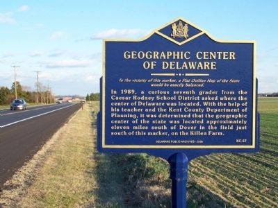 Geographic Center of Delaware Marker image. Click for full size.