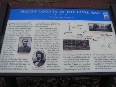 Macon County in the Civil War Marker. Click for full size. Macon County in the Civil War Marker image. Click for full size.