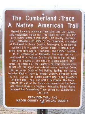 The Cumberland Trace Marker image. Click for full size.