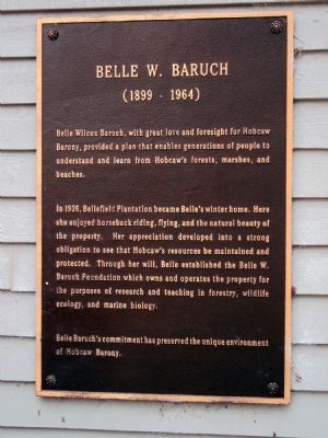 Belle W. Baruch Marker image. Click for full size.