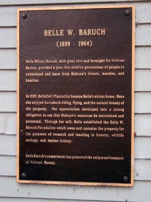 Belle W. Baruch Marker. Click for full size. Belle W. Baruch Marker image. Click for full size.